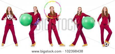 Set of model photos in health concept