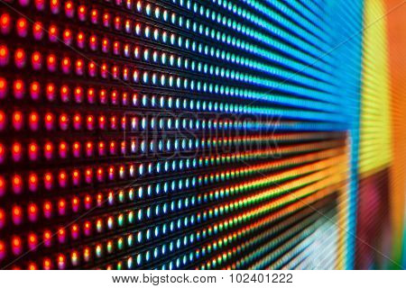 Extreme Macro Of Rainbow Colored Led Smd Screen