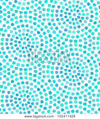 Vector Blue Dots Painted Seamless Pattern