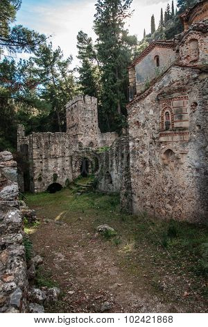 Ruins Of The Byzantine Castle Town Of Mystras