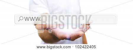 Man Surfing On Internet