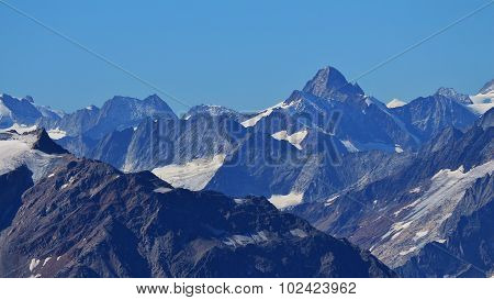 Rugged Mountains In The Swiss Alps