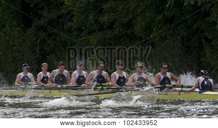 HENLEY, ENGLAND. 01-07-2010. Molesey BC in action on day 2 of the Henley Royal Regatta 2010 held on the River Thames.  
