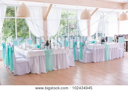 Banquet Hall Decorated For Wedding
