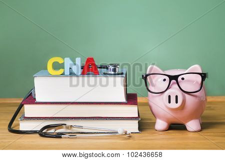Certified Nursing Assistant Cna Theme With Pink Piggy Bank