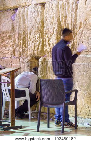 Selichot (jewish Penitential Prays) In The Western Wall