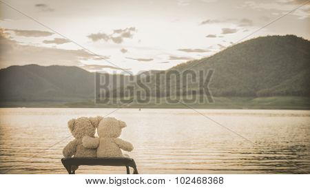 Teddybears enjoying the view