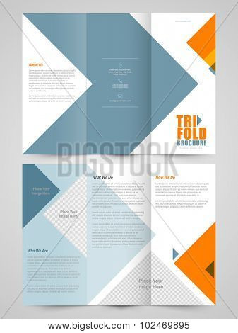 Creative Business Trifold Brochure, Template and Flyer design with space for your image.