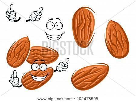 Cartoon isolated almond seed character