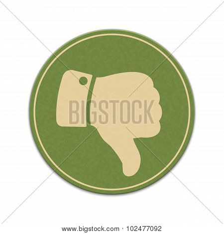 Paper Thumb Down Sticker Isolated On A White Background