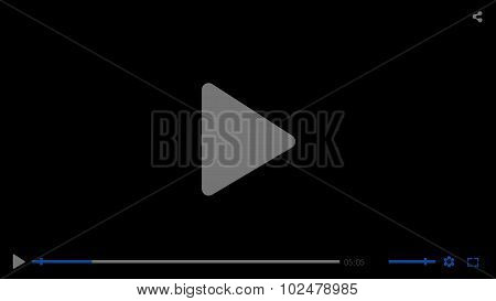 Black glossy video movie media player template