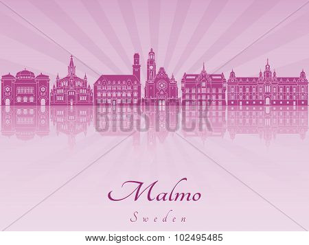 Malmo Skyline In Purple Radiant Orchid