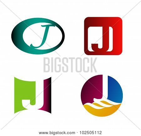 Abstract J round logo design template. Vector creative symbol
