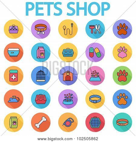Pets shop icons