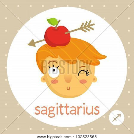Sagittarius Zodiac Sign, Girl With Apple On Head Pierced By Arrow