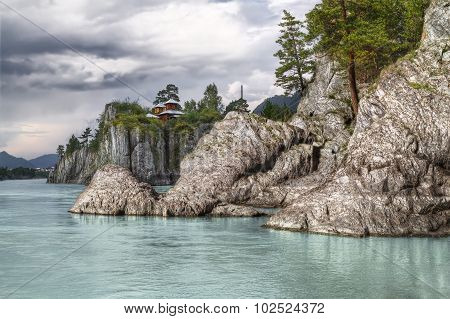 Woman Mountain Monastery On Patmos Island In Chemal Region Of Altai.