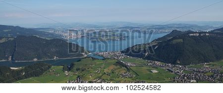 Lake Vierwaldstattersee And Rural Landscape