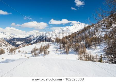Majestic Mountain Peaks In The Alps