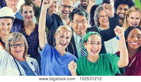 Celebrating Diverse People Various Occupations Concept