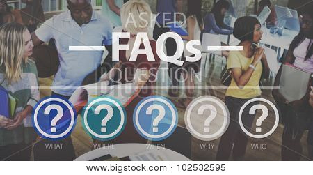 Frequently Asked Questions Asking Reply Response Concept