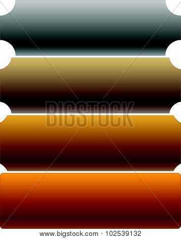 Set Of Metal Plaques, Banners With Blank Space. Editable Vector.