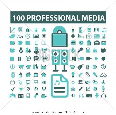 100 professional media icons