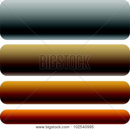 Set Of Metal Plaques, Banners With Blank Space. Editable Vector.