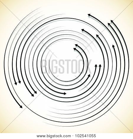 Concentric Circulating, Rotating Arrows, Circle Arrows. Vector.
