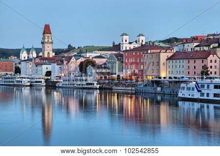 Passau Skyline In The Evening