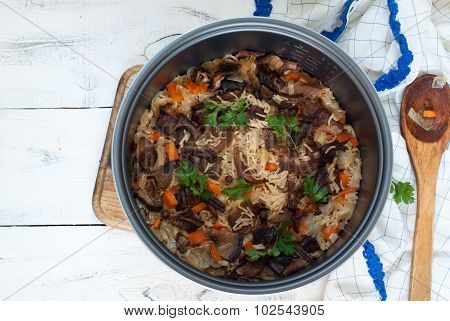 Vegetarian Pilaf With Porcini Mushrooms