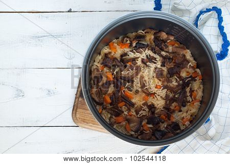 Vegetarian Pilaf With Porcini Mushrooms