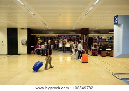 PARIS - AUGUST 08, 2015: Orly Airport interior. Paris Orly Airport is an international airport located partially in Orly and partially in Villeneuve-le-Roi, 7 NM (13 km; 8.1 mi) south of Paris, France