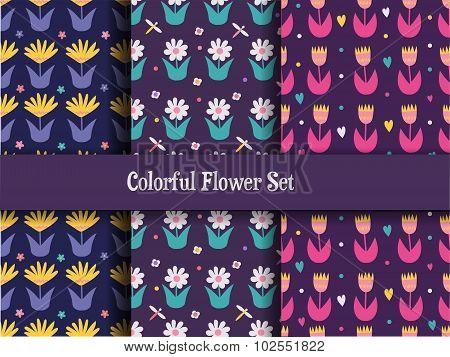 Flower Patterns Set