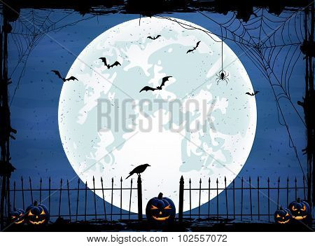 Halloween Background With Blue Moon