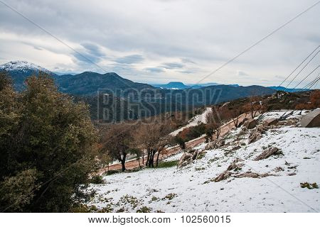 Winter Landscape In The Mountains Near Vassa, Greece