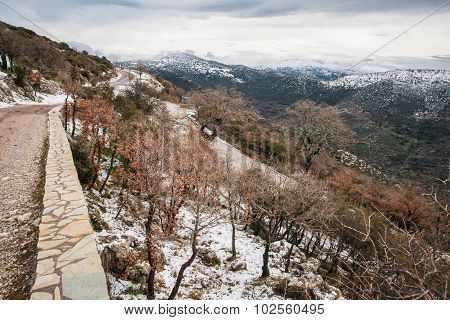 Winter Landscape In The Mountains Near Vassa, Greece