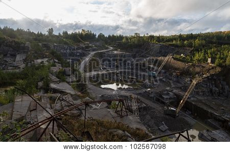 Granite quarry in the summer Ural Ekaterinburg