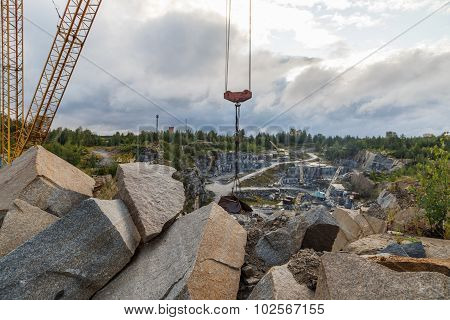 Granite quarry in the summer Ural Ekaterinburg