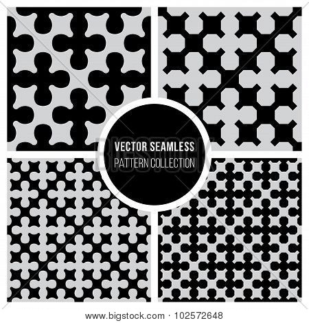Vector Seamless BW Pattern Collection