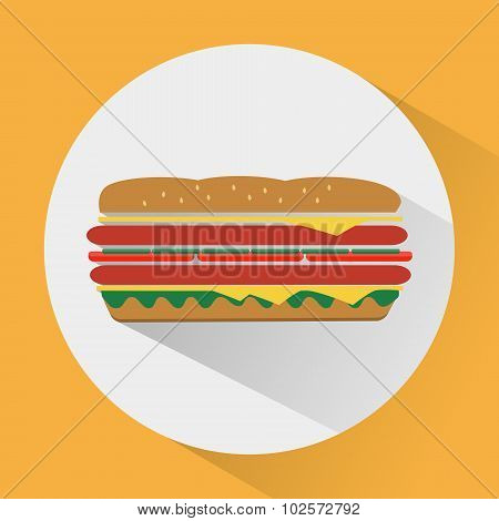 Sandwich Colorful Round Icon