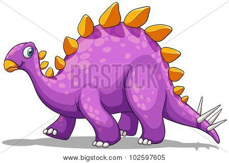 Purple dinosaur with spikes tail illustration