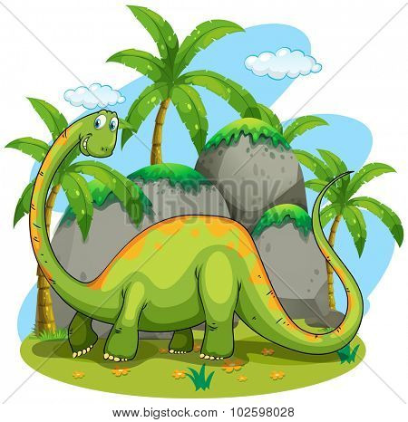 Dinosaur with long neck illustration