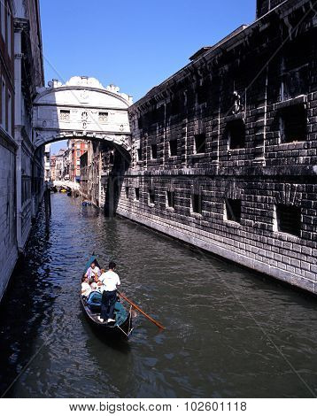 Gondola ride, Venice.