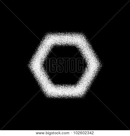 White Abstract Polygon Badge