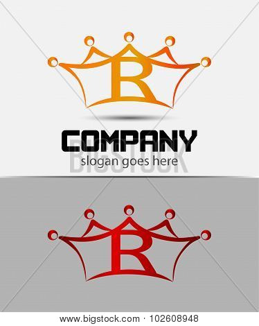Abstract letter R logo design template