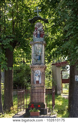 PODSTOLICE, POLAND - JULY 21, 2015:  Old Wayside shrine in Podstolice near Cracow. Poland