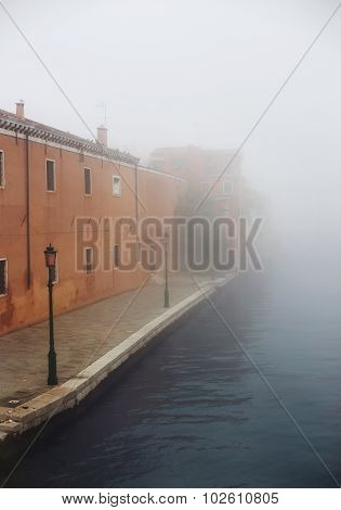 Fog In Venice Street Near Arsenal