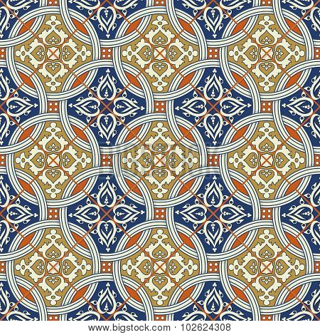Gorgeous seamless  pattern from Moroccan, Portuguese  tiles, Azulejo, ornaments. Can be used for wal