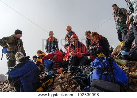 Mountaineers resting
