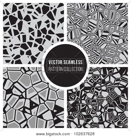 Vector Seamless Bw Pattern Collection 00
